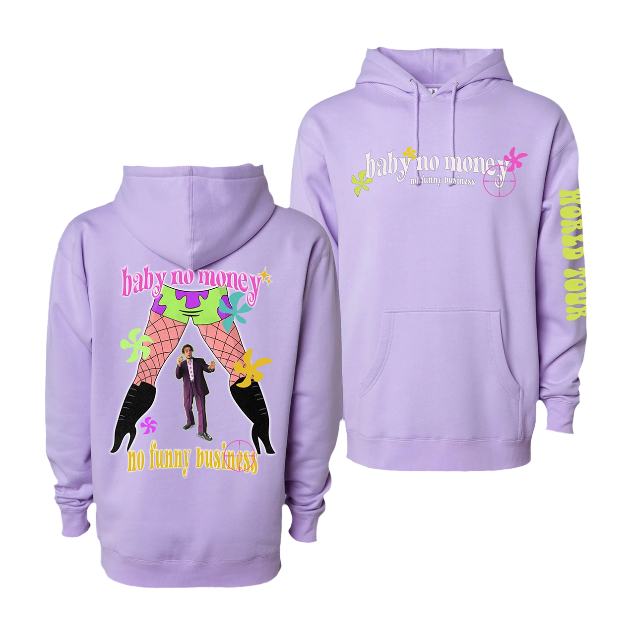 No Funny Business Pullover Hoodie (Lavender)